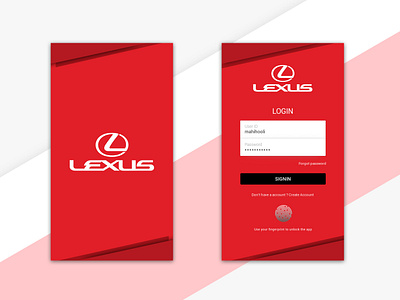 Lexus Mobile App ux visual design