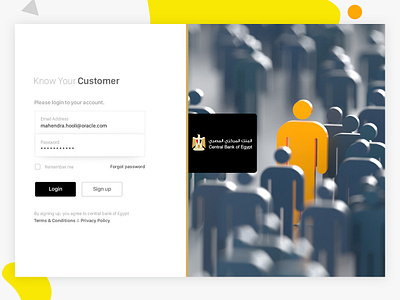 KYC - Web App Login Page ux visual design webapplication