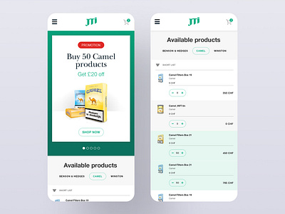 JTI Mobile App mobile app ux visual design