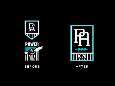 Port Adelaide FC Concept adelaide australia australian bolt branding club crest design fc football logo monogram port power sport