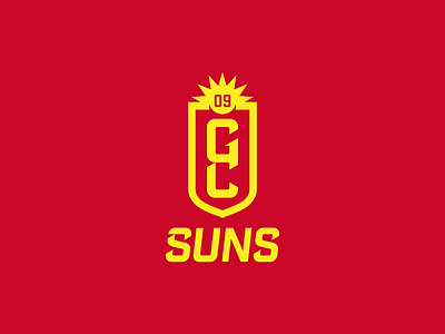 Gold Coast Suns FC Concept australia branding club design football logo monogram rays shield sport sunshine
