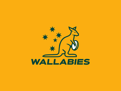Wallabies Rugby Concept australia branding club football kangaroo logo rugby sport wallaby