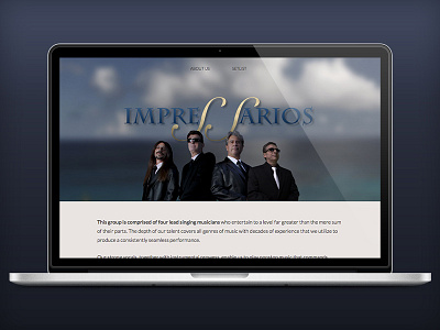 Impressarios Band landing Page design landing page web website