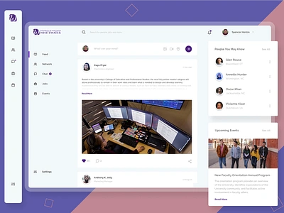 News Feed in Alumni Social Network alumni app design clean dashboard ui newsfeed product design social network ui user experience ux