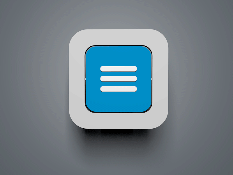 Menu Button Animation 3d button clean concept flat menu skeuomorphic ui widget wistudios