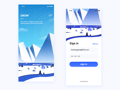 snow ui ux 插图 设计