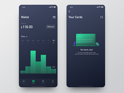 wallet UI bank card data data analysis empty state ui ux withdraw deposit 品牌 图标 应用 插图