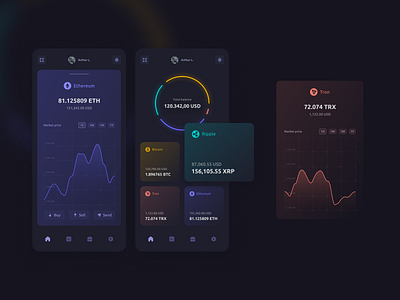 Mobile Crypto Exchange blockchain crypto dark design exchange mobile ui ux