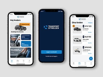 Vehicle app design "Mina Fordon"