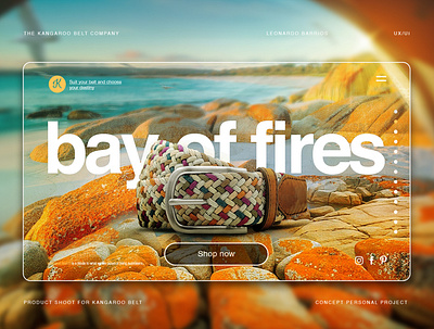 UX/UI Bay of fires Kangaroo Belt .Co adobe photoshop adobe xd app beach design photoretouch retouch retouching ui ux uxdesign web website