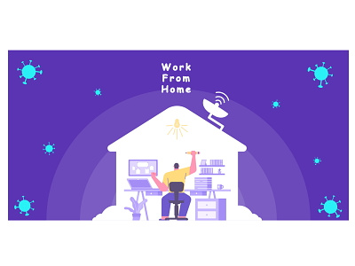 Work from home fight corona virus activity banner corona flat illustration home house illustration isolation landingpage pandemic productive quarantine safe stay home virus work at home work from home
