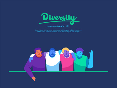 Diversity, racism and youth day concept illustration banner diversity flat illustration friendship illustration landingpage peace racism racist web