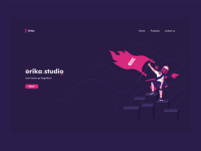 art studio start up  illustration for landing page