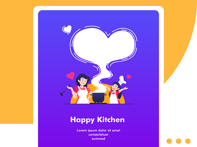 Happy Kitchen v.2 bakery cake cooking flat illustration illustration landingpage mother uiux web