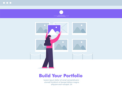 portfolio manage concept illustration album flat illustration illustration landingpage manage museum portfolio uiux web