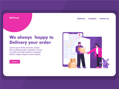 Order and delivery illustration concept app courier customer delivery destination flat illustration landingpage location map mobile order package service uiux web