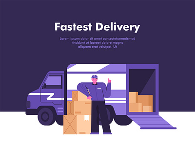 courier delivery and logistic service illustration
