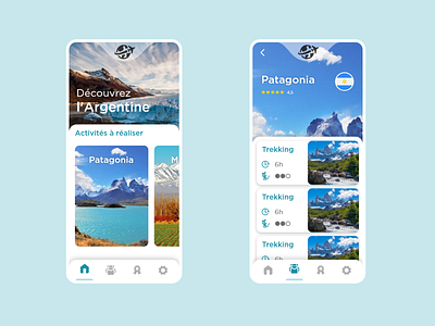 Travel discovery adobe xd app design argentina travel ux design