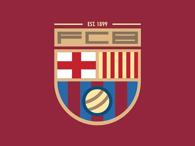 FCB rebranding adobe illustrator barcelona design fcbarcelona flat design football illustration logo