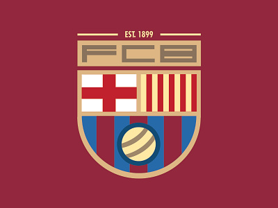 FCB rebranding adobe illustrator barcelona design fcbarcelona flat design football illustration logo