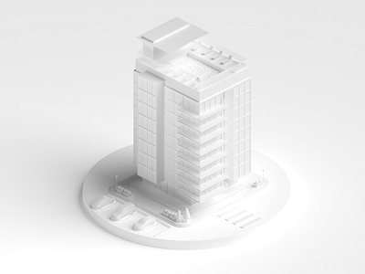 Isometric Apartment - White 3d art blender design illustration isometric lighting low poly minimal minimalistic render simple white