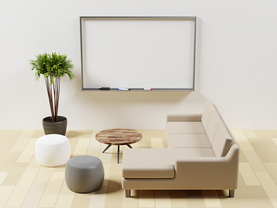 3D Meeting Room - Whiteboard 3d art blender design illustration lighting low poly render