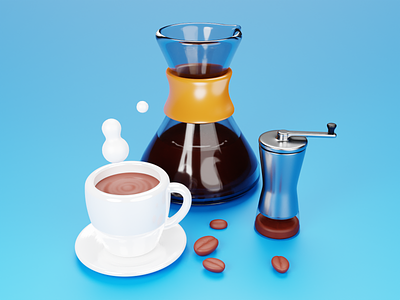 Design Fuel 3d art blender coffee coffee cup cup design grinder illustration lighting low poly lowpoly mug render