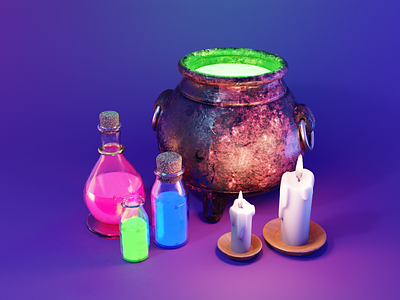 Magic Potion 3d art blender design illustration lighting low poly render