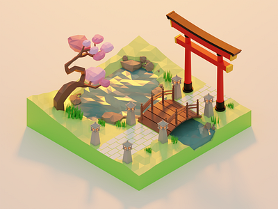 Low Poly - Spring in Japan
