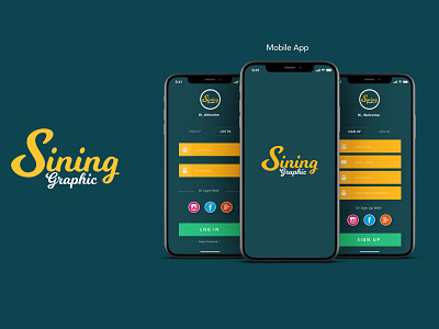 Sining graphics Mobile App branding design illustration logo typography ui ux web web banner website