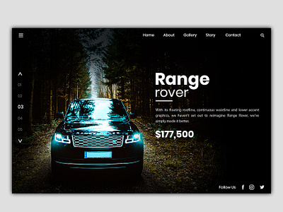 Range Rover Website Home Page Banner design flat illustration typography web web banner website