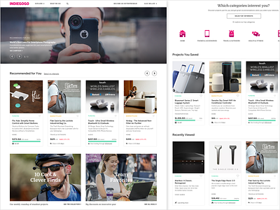 Indiegogo Logged-in Homepage