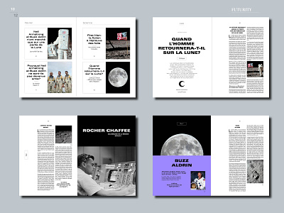 Editorial design : Moon art direction black culture editorial design futur magazine magazine design moon paris white