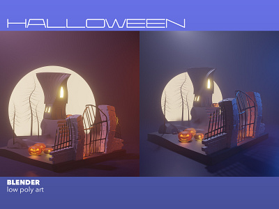 halloween#1 3dartwork blender blender3dart cycle design illustration lowpoly lowpolyart minimal render