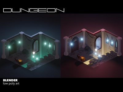 Dungeon blender blender3dart gameart gamedesign gamedev illustration lowpoly lowpolyart web