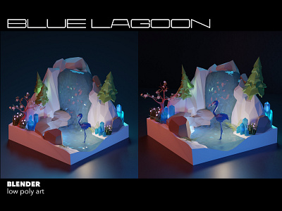 Blue lagoon2 3dartist 3dartwork blender blender3dart gamedesign gamedev lowpoly lowpolyart