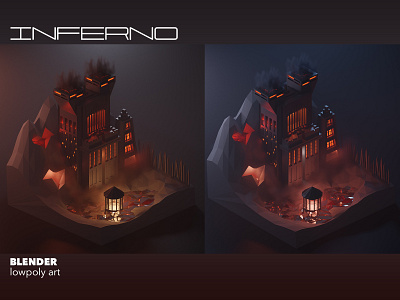 Inferno 3dartist 3dartwork blender blender3dart design gamedesign heroes illustration inferno isometric lowpoly