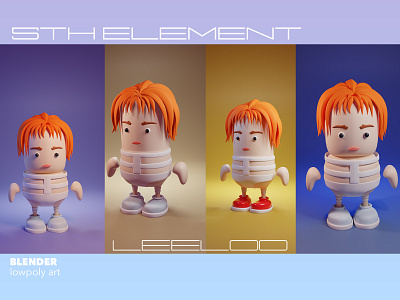 Leeloo 3dartwork 5thelement blender character characterdesign gamedesign illustration lowpolyart parody