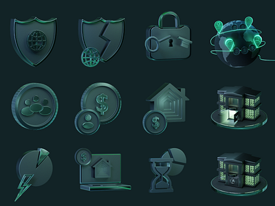 Icons 3d blender branding design icons illustration lowpoly lowpolyart ui