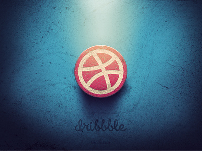 Hi, dribbble! 3d background ball blue dark debute dribbble logo wallpaper