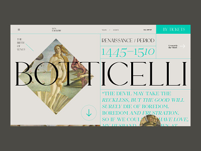 Botticelli art artist artwork design gallery type typography ui ux web web design website