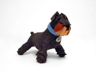 standard schnauzer dog felt modern pet plush textile