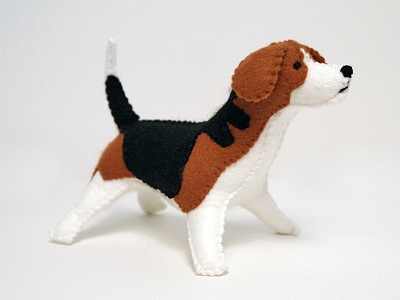 beagle dog felt modern pet plush textile