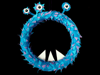 happy halloween eyes halloween monster wreath