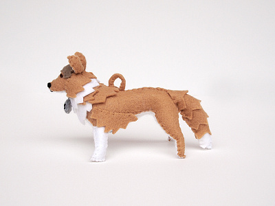 felt shetland sheepdog dog felt modern ornament pet scultpure