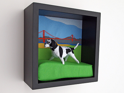 Simon in the Park. bridge dog felt gate golden modern park plush sanfrancisco