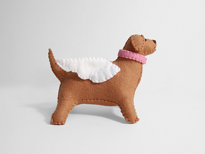 Lab with wings collar dog felt labradore pet pink wing