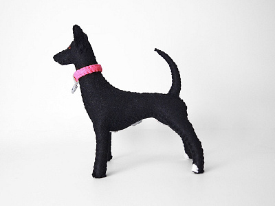 zoe dog felt modern pet portrait sculpture