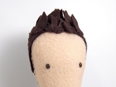 faux hawk. brown doll fake felt hair