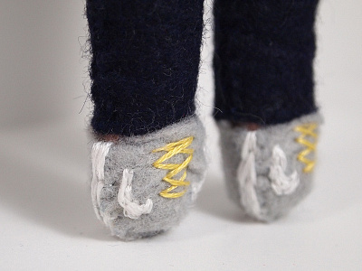 tiny nike sneakers. again. felt nike sewn sneakers swoosh